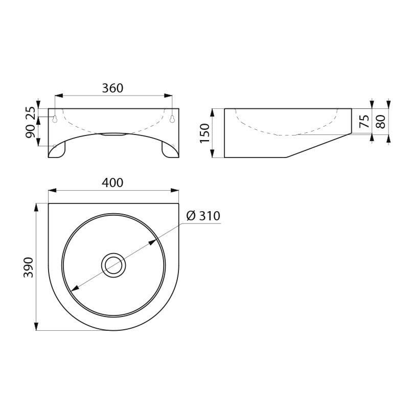 Lave-mains PMR XS sans trou de robinetterie Kingersheim 0