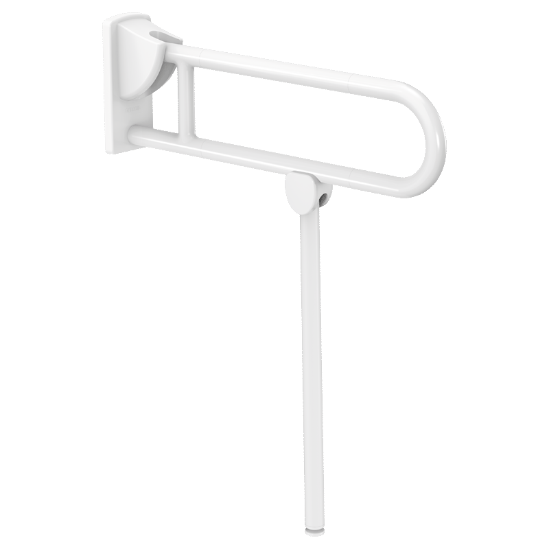 Barre de maintien rabattable avec pied Nylon blanc antibactérien 650mm Kingersheim 0