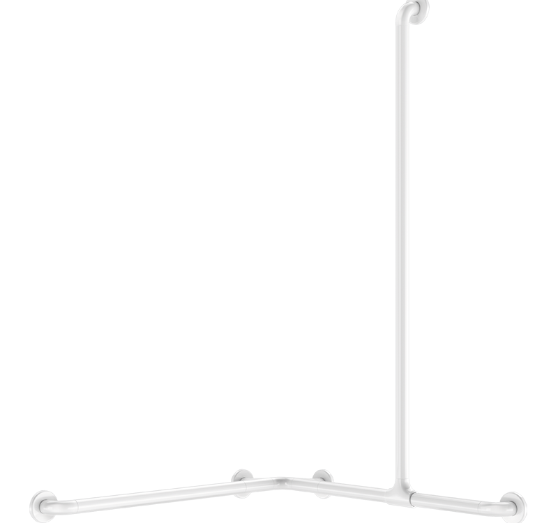 Barre de douche d&#8217;angle avec remontée coulissante Nylon blanc antibact Wittenheim