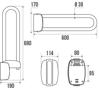 Barre relevable, Inox Brossé Classic 048865 Guebwiller 0